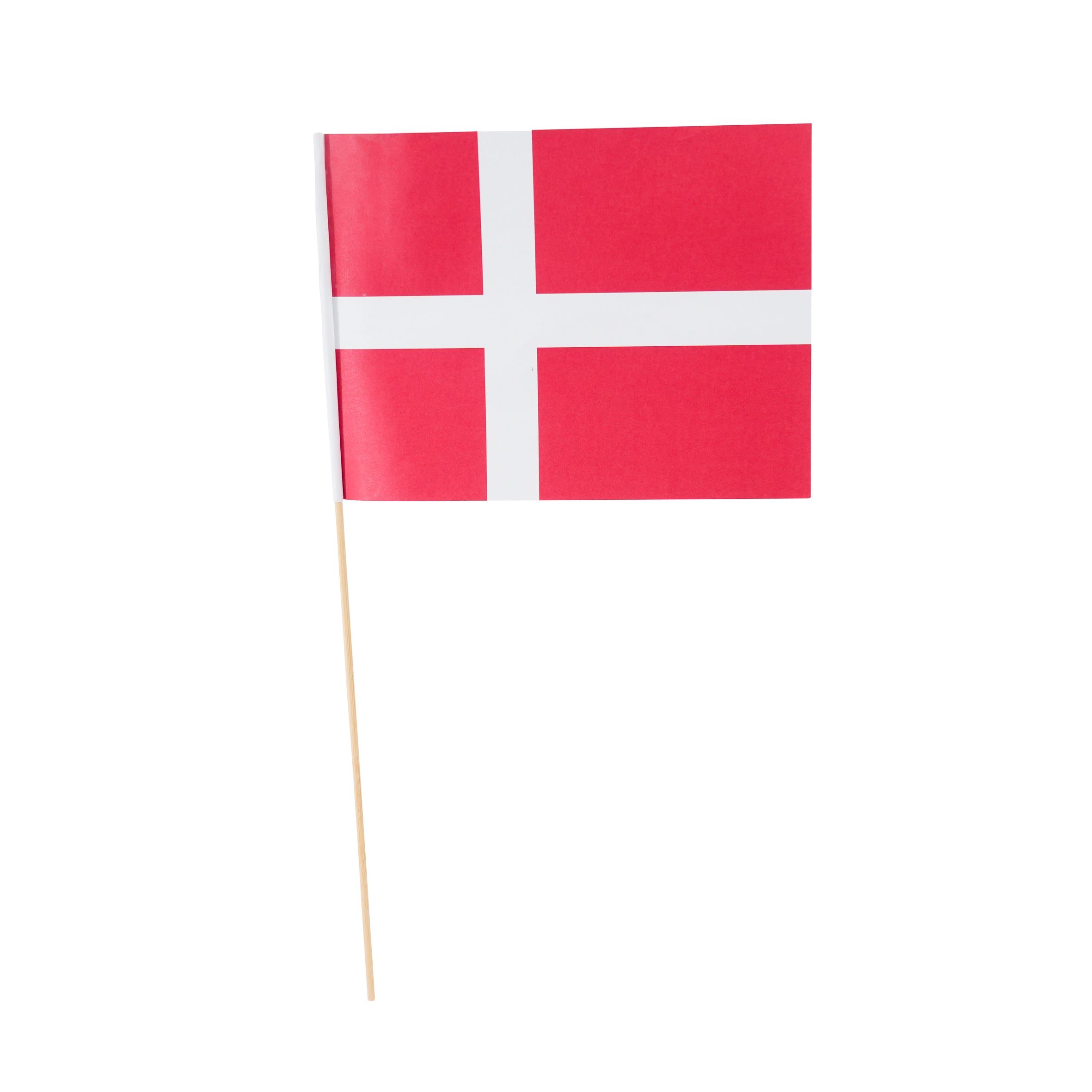 Dannebrog på bambuspind 10 stk.
