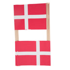 Dannebrog på bambuspind 10 stk.